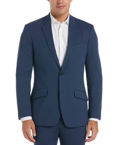 Perry Ellis Men's Very Slim Fit Textured Stretch Knit Suit Jacket In Azure,blue