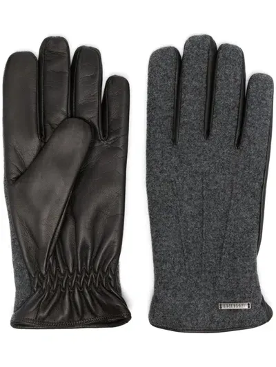 Peserico Leather-panel Gloves In Black