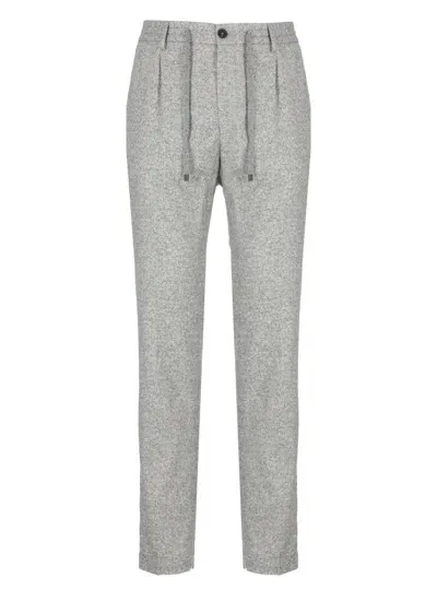 Peserico Wool And Silk Trousers In Grey