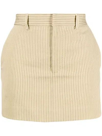 Petar Petrov Stripe-print Thigh-length Skirt In Neutrals