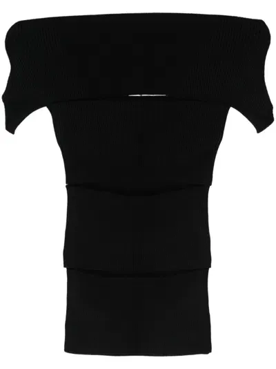 Peter Do Cut-out Off-shoulder Top In Black