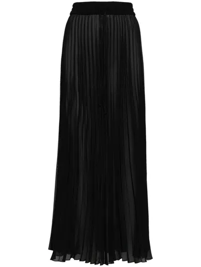 Peter Do Side-stripe Pleated Skirt In Black