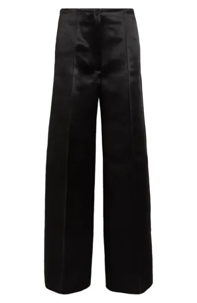 Peter Do Hollywood Waist Oversize Satin Pants In Black