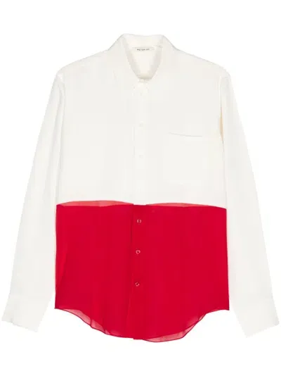 Peter Do Colour-block Silk Shirt In Neutrals