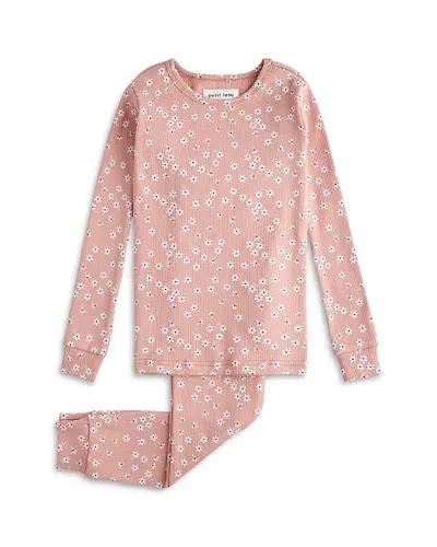 Petit Lem Girls' Autumn Garden Print Pajama Set - Little Kid In Pink