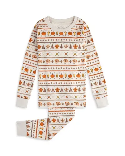 Petit Lem Unisex Fair Isle Pajama Set - Little Kid In Beige