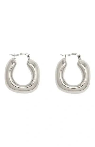 Petit Moments Chunky Hoop Earrings In Silver