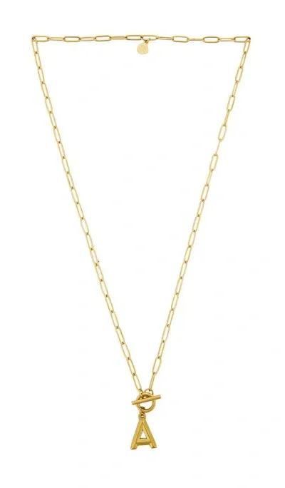 Petit Moments Paperclip Initial Necklace In Metallic Gold