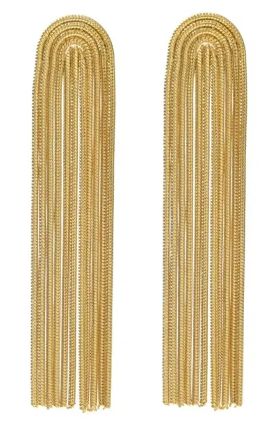 Petit Moments Trento Chain Fringe Drop Earrings In Gold