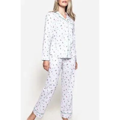 Petite Plume Apres Ski Cotton Pajama Set In White