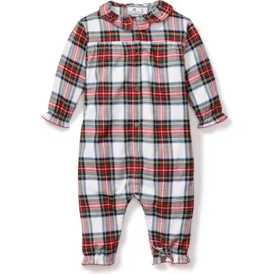 Petite Plume Balmoral Tartan Madeline One-piece Pajamas In White