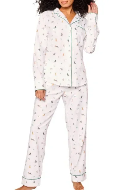 Petite Plume Jingle Paws Cotton Pajamas In White