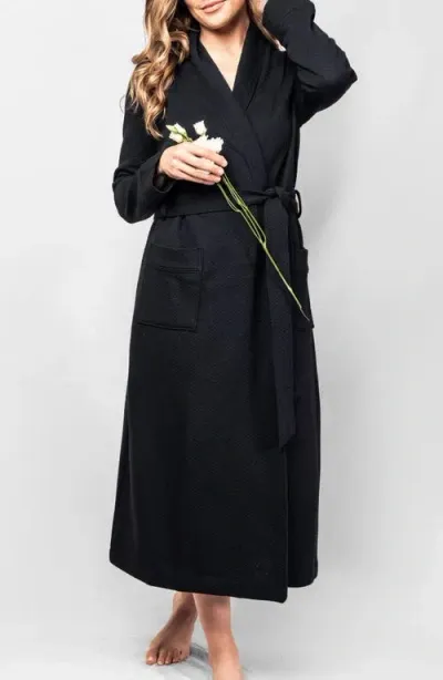 Petite Plume Ophelia Pima Cotton Matelassé Robe In Black