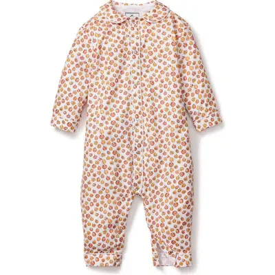 Petite Plume Babies'  Pumpkin Patch Cambridge One-piece Cotton Blend Pajamas In Orange