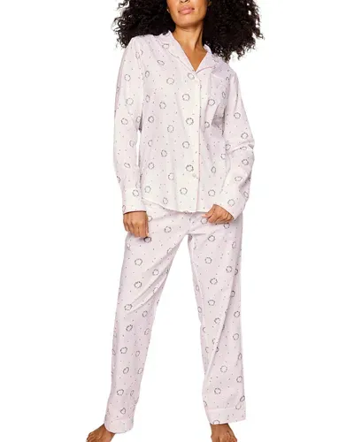 Petite Plume Somerset Wreath Pajama Set In White