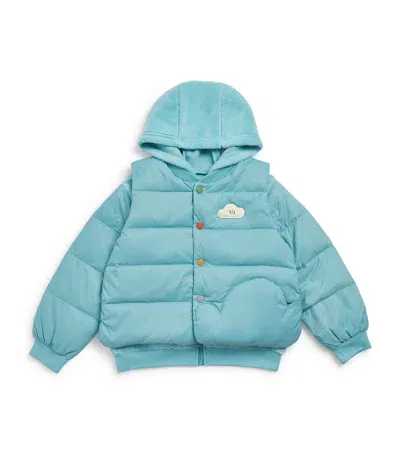 Petite Revery Kids' Fleece Padded Hybrid Jacket In Blue