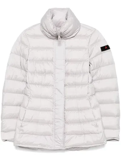 Peuterey Goose Down Padded Design Quilted Front Press-stud Jacket In White