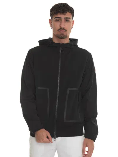 Peuterey Knobncbmat Hooded Harrington Jacket In Black