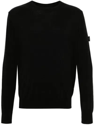 Peuterey Logo-patch Crew-neck Jumper In Multicolor