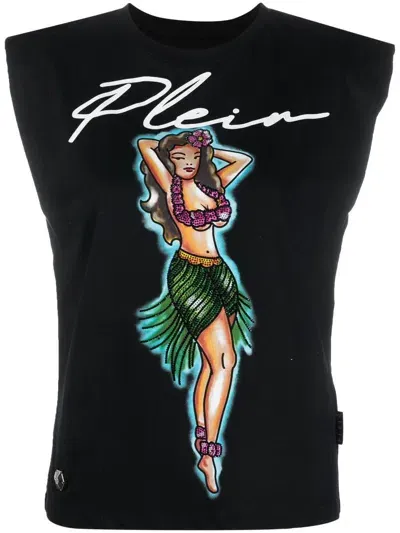 Philipp Plein Aloha Logo-print Tank Top In Black