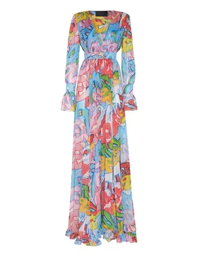 Philipp Plein Bombing Graffiti-print Maxi Dress In Multi