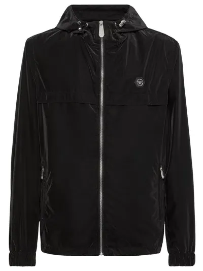 Philipp Plein Camouflage Logo-appliqué Jacket In Black