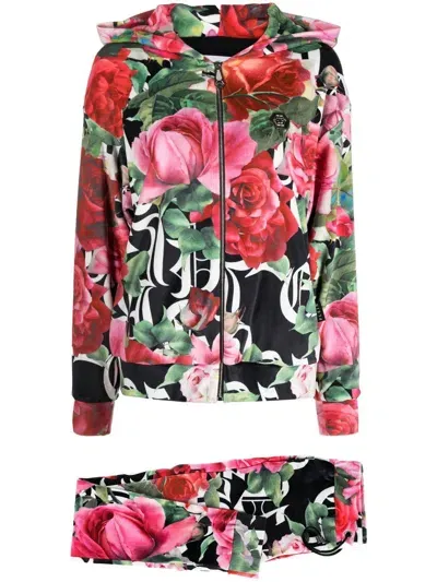 Philipp Plein Floral-print Tracksuit Set In Multi