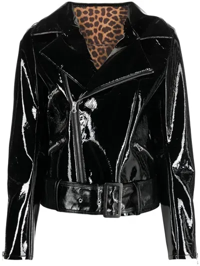 Philipp Plein Jacke Aus Faux-leder Mit Glanzoptik In Black