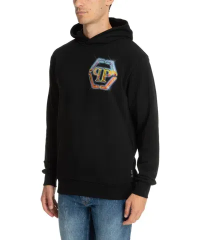 Philipp Plein Embellished Logo-print Hoodie In Black