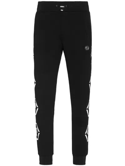 Philipp Plein Monogram-print Track Pants In Black