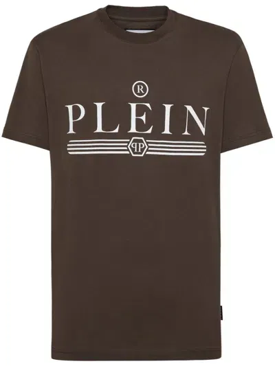 Philipp Plein Graphic Print T-shirt In Brown