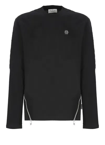 Philipp Plein Quilted Sweatshirt With Logo In Black