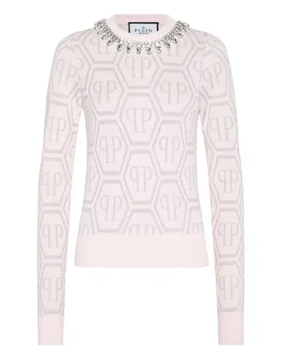 Philipp Plein Monogram Crystal-embellished Jumper In Multi