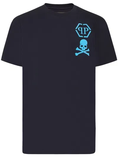 Philipp Plein Ss Skull&bones T-shirt In Blue