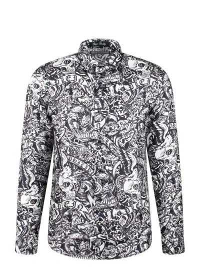 Philipp Plein Sugar Daddy Cut Ls Tattoo Shirt In Grey