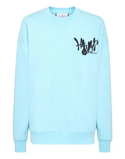 Philipp Plein Hawaii-print Detail Sweatshirt In Blue