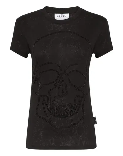 Philipp Plein Sexy Pure Fit Skull Crew-neck T-shirt In Black