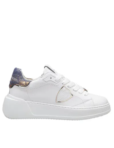 Philippe Model Leather Sneakers In White