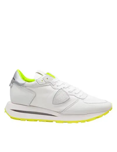 Philippe Model Sneaker In Technical Fabric And Leather In White