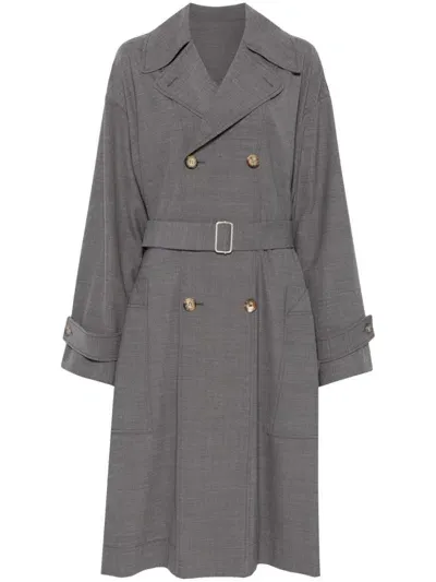 Philosophy Di Lorenzo Serafini Belted Trench Coat In Grey