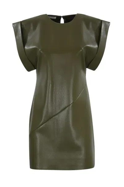 Philosophy Di Lorenzo Serafini Dress In Coated Fabric In Green