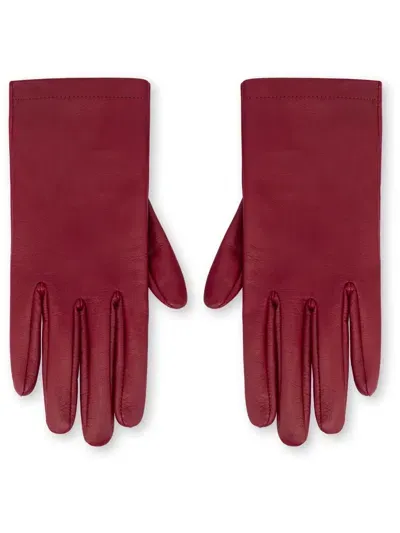 Philosophy Di Lorenzo Serafini Full-finger Leather Gloves In Red