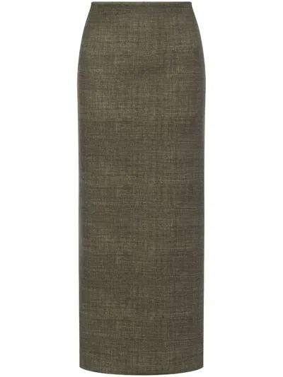 Philosophy Di Lorenzo Serafini High-waisted Pencil Skirt In Green