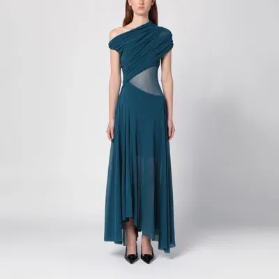 Philosophy Di Lorenzo Serafini Philosophy Asymmetrical Draped Dress In Blue