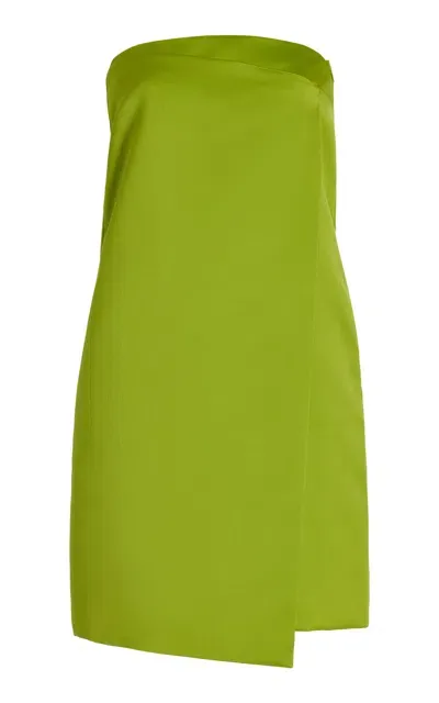 Philosophy Di Lorenzo Serafini Strapless Duchess Satin Mini Dress In Green