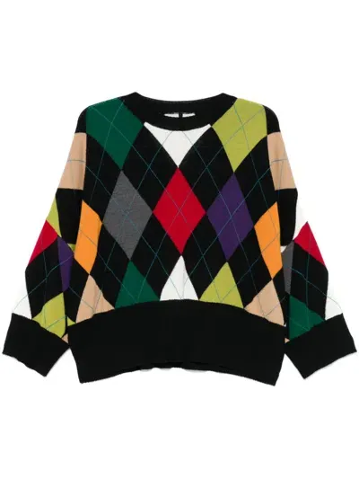 Pierantoniogaspari Argyle-pattern Sweater In Black