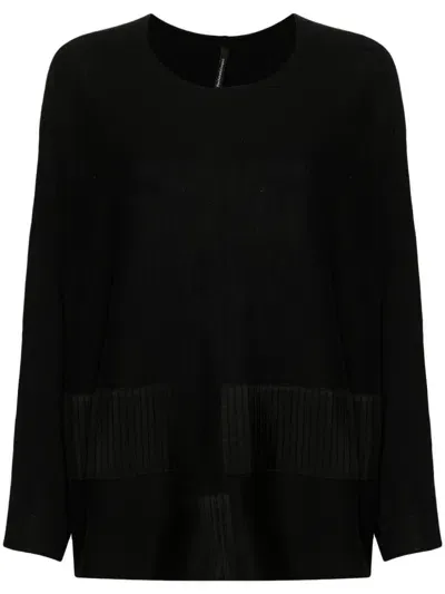 Pierantoniogaspari Chunky-ribbed-detail Sweater In Black