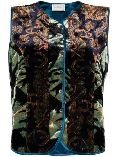 Pierre-louis Mascia Graphic Print Gilet In Blue