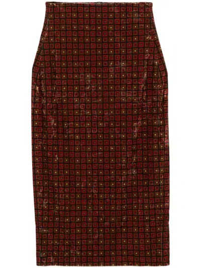 Pierre-louis Mascia Ranat Midi Skirt In Red