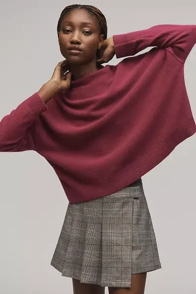 Pilcro The Alani Cashmere Mock-neck Sweater By  In Purple